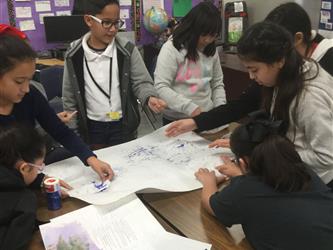 Students working at desk