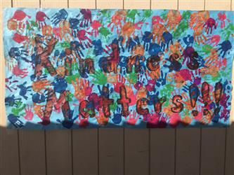 mural of hand prints